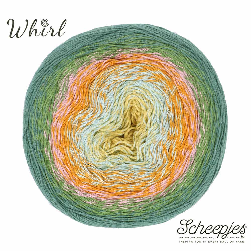 Gomitolo Scheepjes Whirl - Miscela Cotone E Acrilico 1000 Metri - Colori Rosa, Verde, Grigio - 2