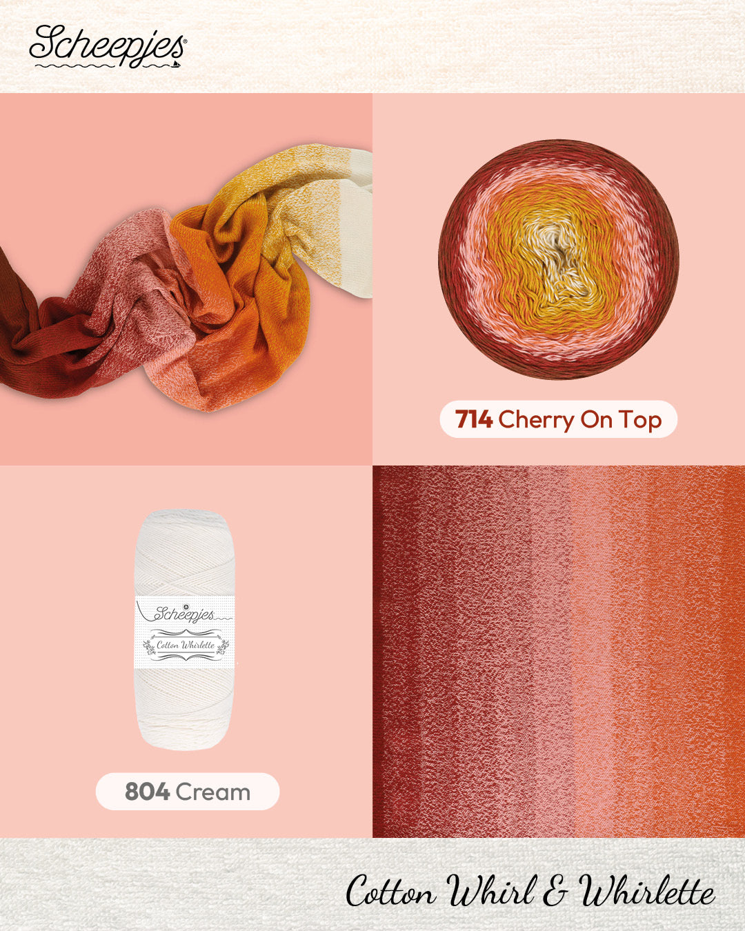 Scheepjes Cotton Whirl - 714 Cherry On Top