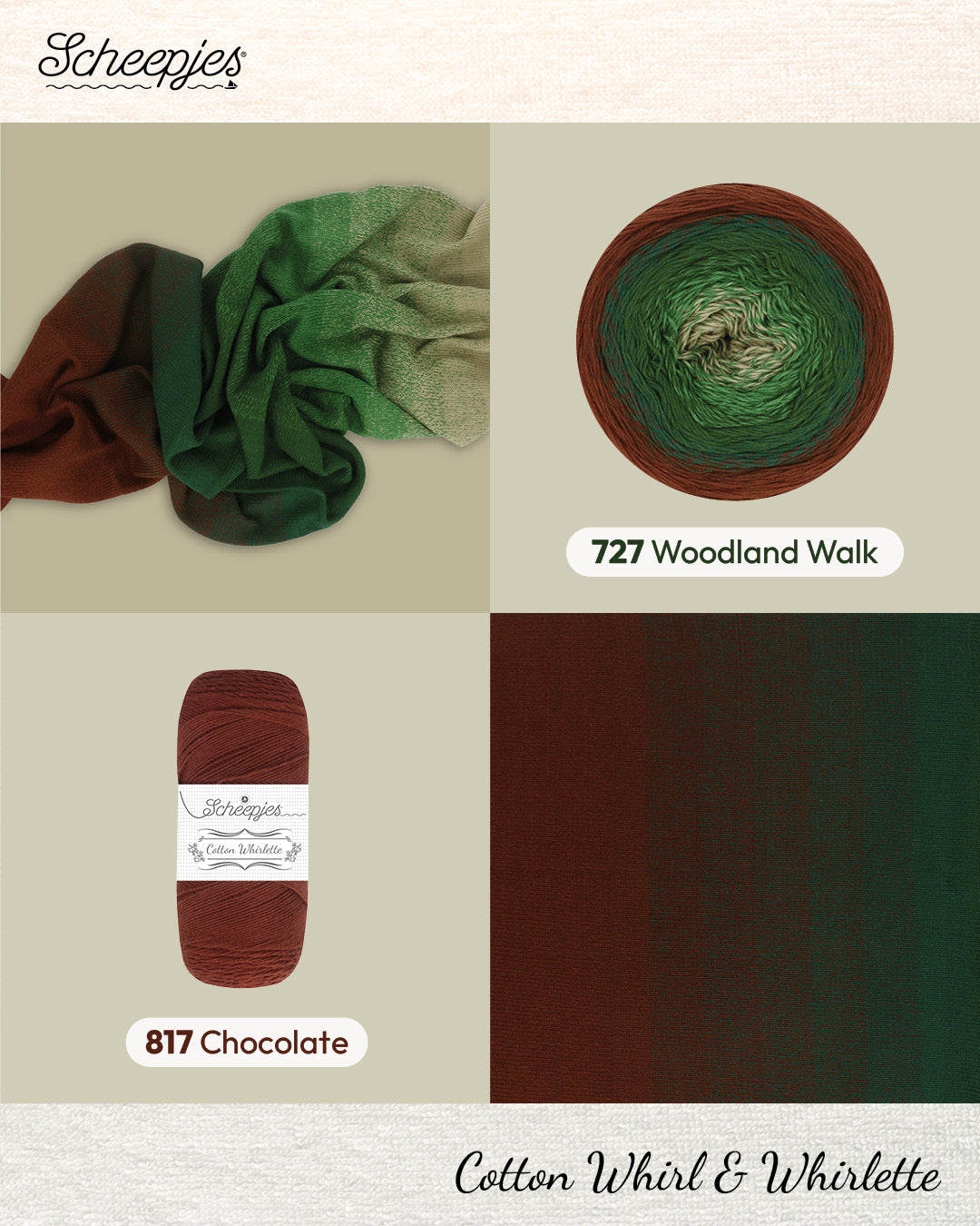 Scheepjes Cotton Whirl - 727 Woodland Walk