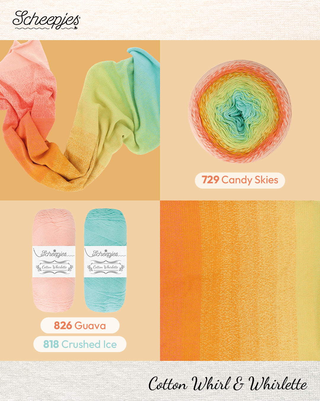 Scheepjes Cotton Whirl - 729 Candy Skies