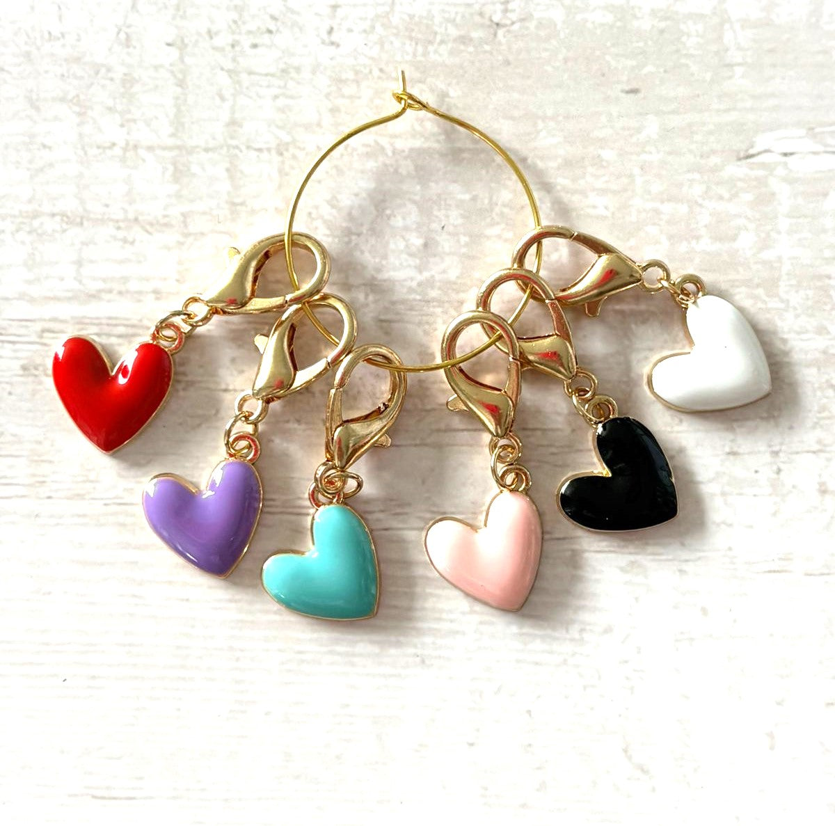 Heart Stitch Markers x6
