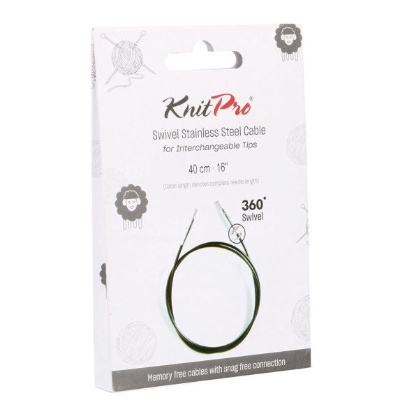 KnitPro Swivel Interchangeable Circular Knitting Needle Cable 40cm