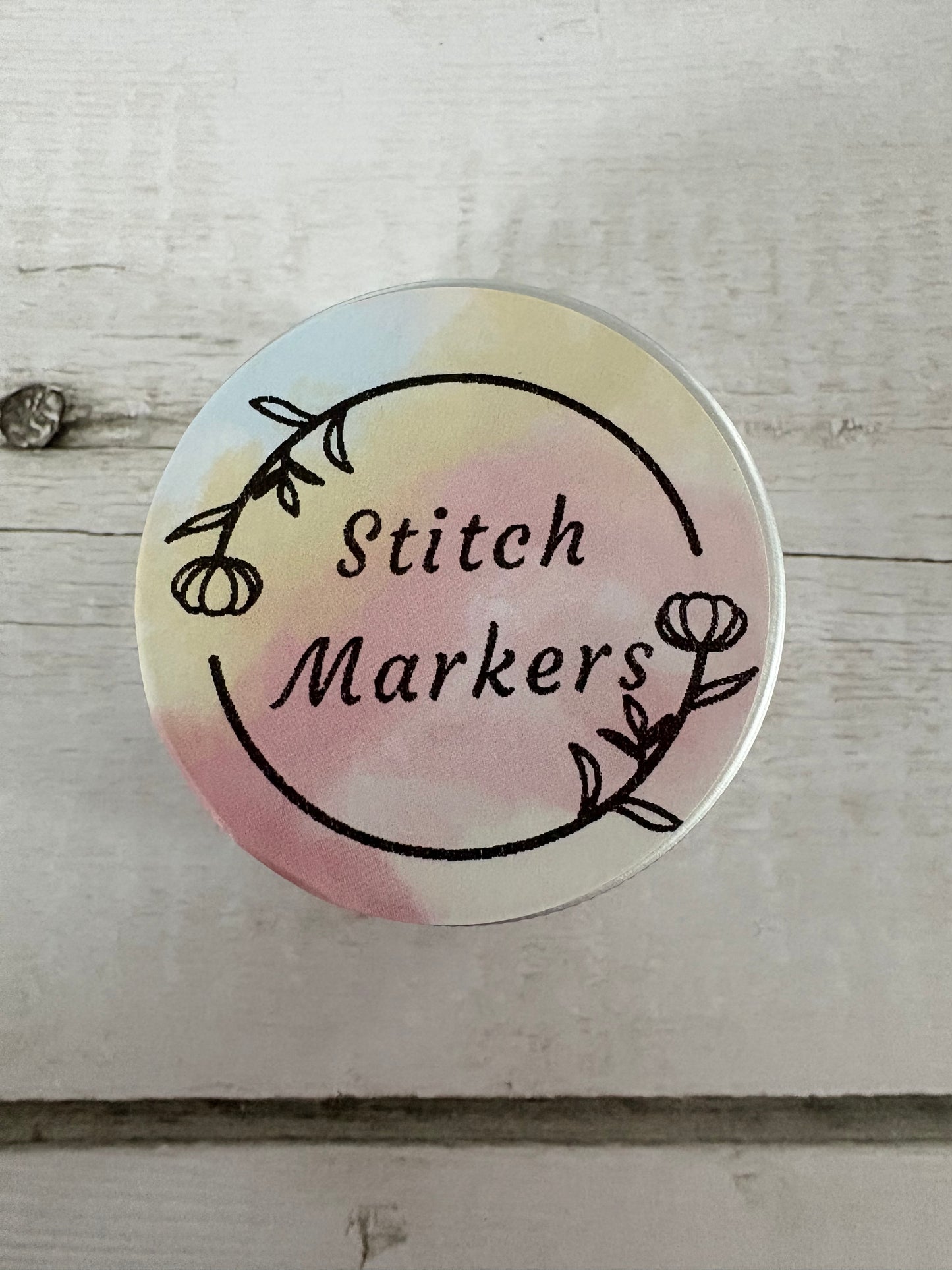 Gold Metal Cat Stitch Markers in Tin