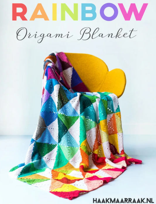 Rainbow Origami Blanket by Haak Maar Raak - Yarn Kit
