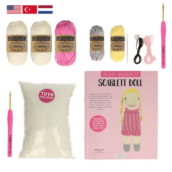 Tuva Crochet Kit Amigurumi with Scheepjes Catona - Scarlett Doll