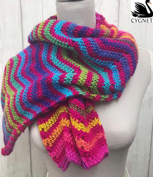 Cygnet Boho Spirit - Ripple Scarf (Crochet)