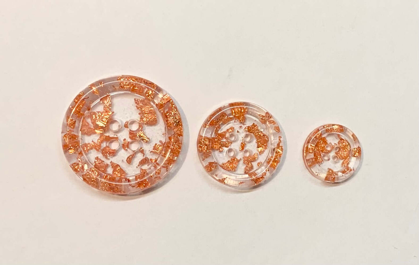 Rose Gold Leaf Buttons - B009
