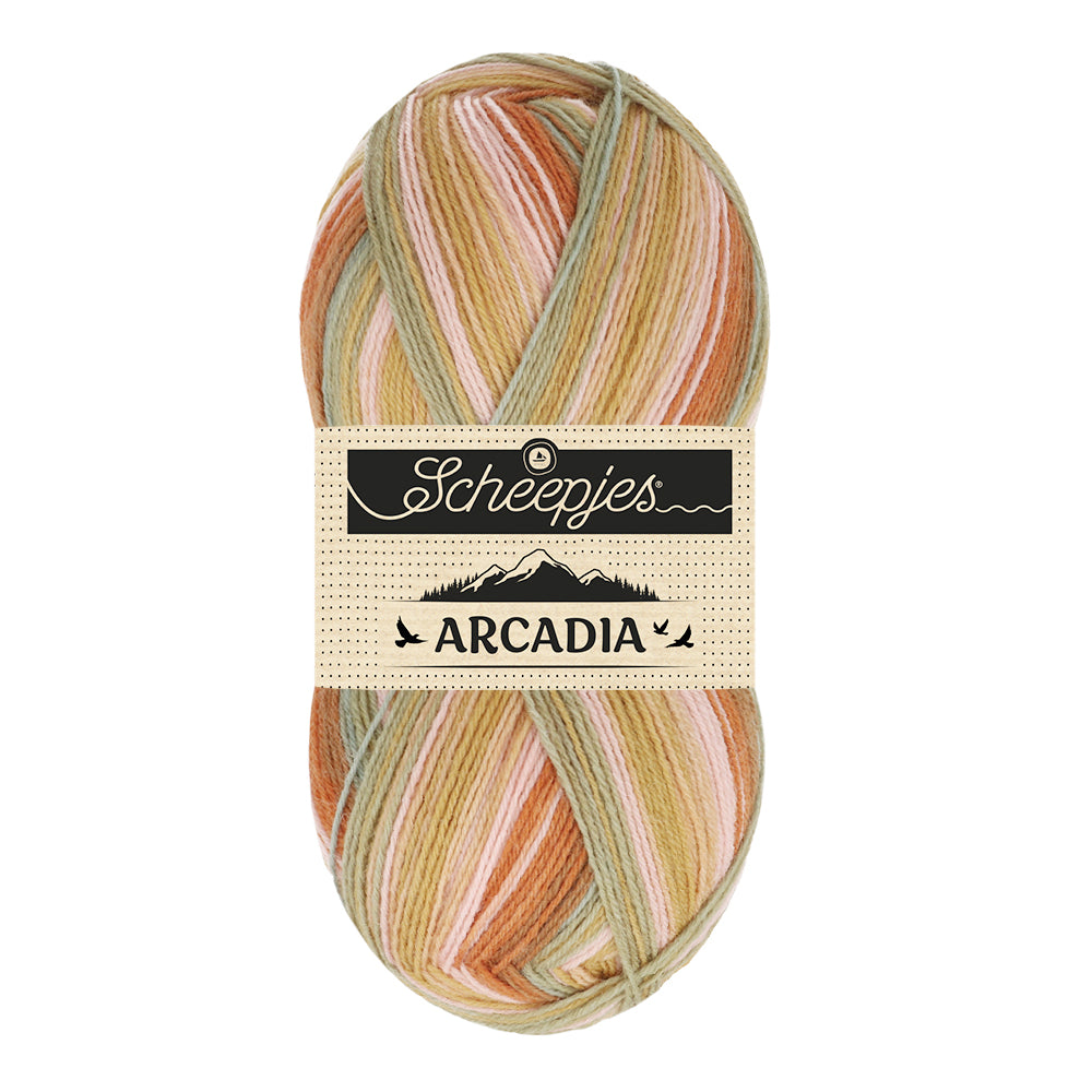 Scheepjes Arcadia Sockenwolle – 100g Strang, Farbe Mahagoni, Mischung Aus Wolle & Polyamid