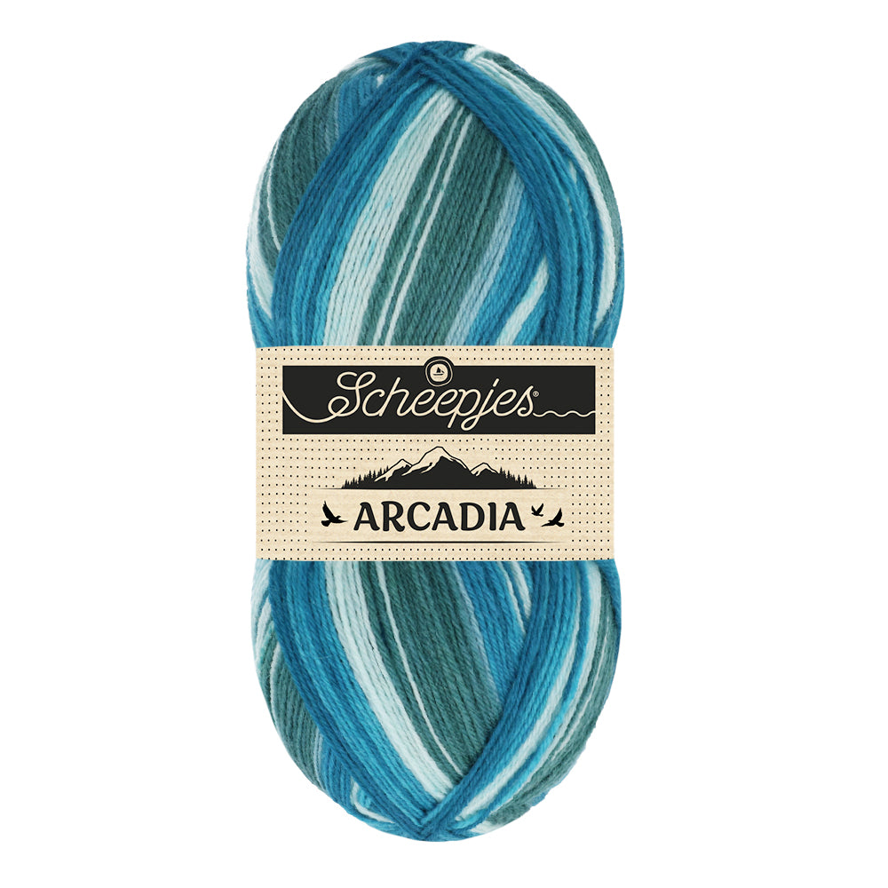 Scheepjes Arcadia Stripes Garn - 100g Wildflower Mit Gelb, Blau, Rosa Streifen