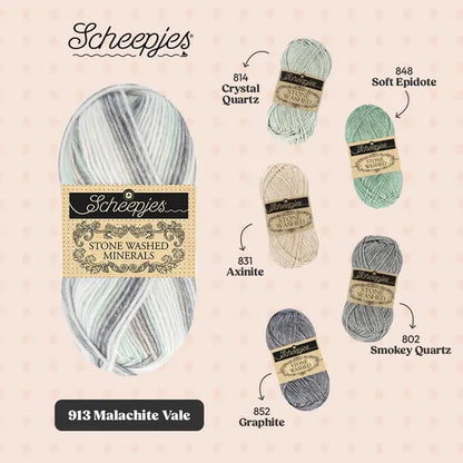 Scheepjes Stone Washed Minerals - 913 Malachite Vale