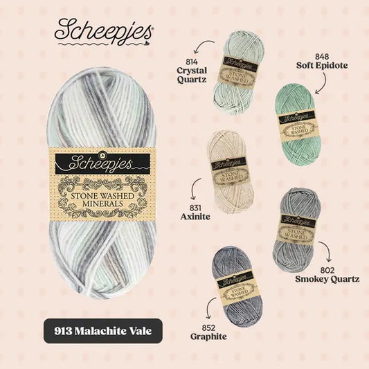 Scheepjes Stone Washed Minerals - 913 Malachite Vale