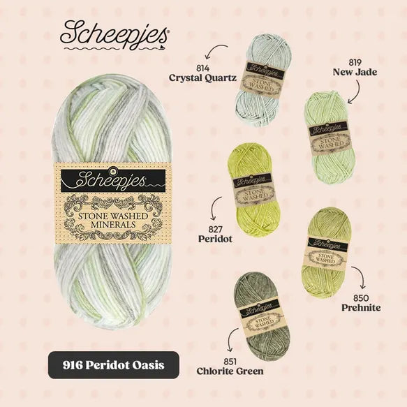 Scheepjes Stone Washed Minerals - 916 Peridot Oasis