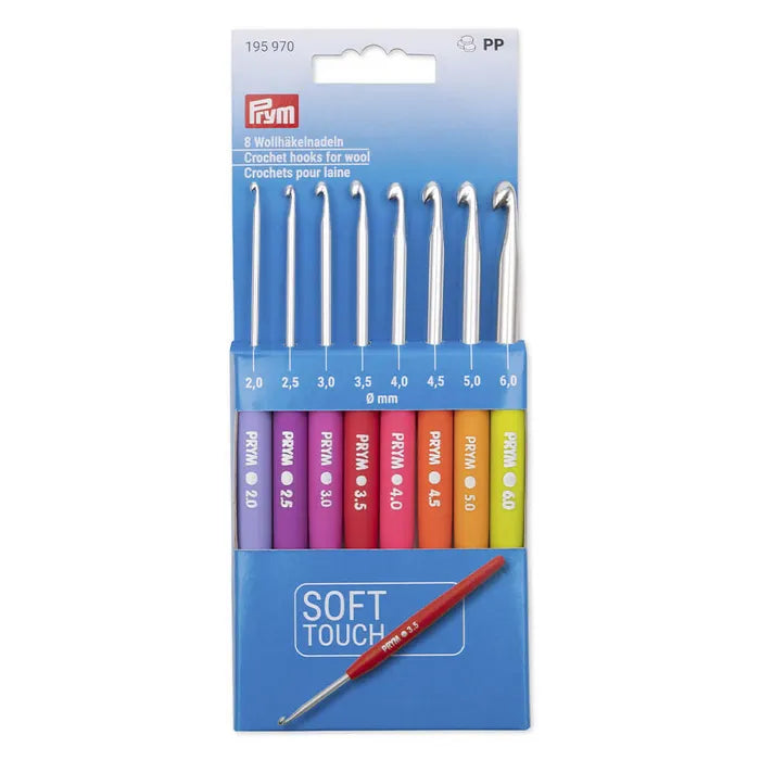 Prym Wool crochet hook set soft grip 2.00-6.00mm