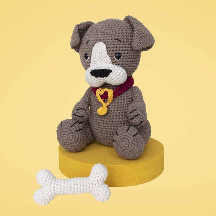 Dog & Bone Crochet Toy - Scheepjes Crochet Kit
