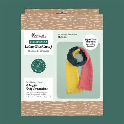 Colour Block Scarf Kit - Scheepjes Beginner Knit Kit