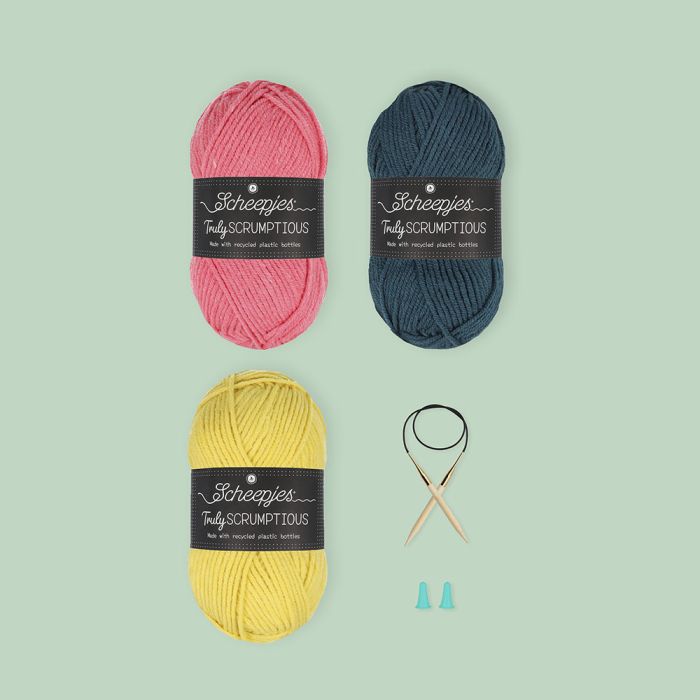 Colour Block Scarf Kit - Scheepjes Beginner Knit Kit