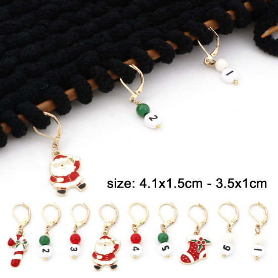 Christmas Number Stitch Markers set of 9