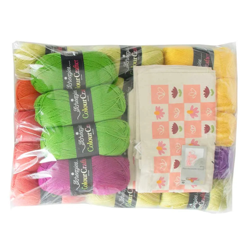 Kit Scheepjes CAL2025 Colour Crafter - Bouquet - Fil Acrylique Pour Tricot Et Crochet