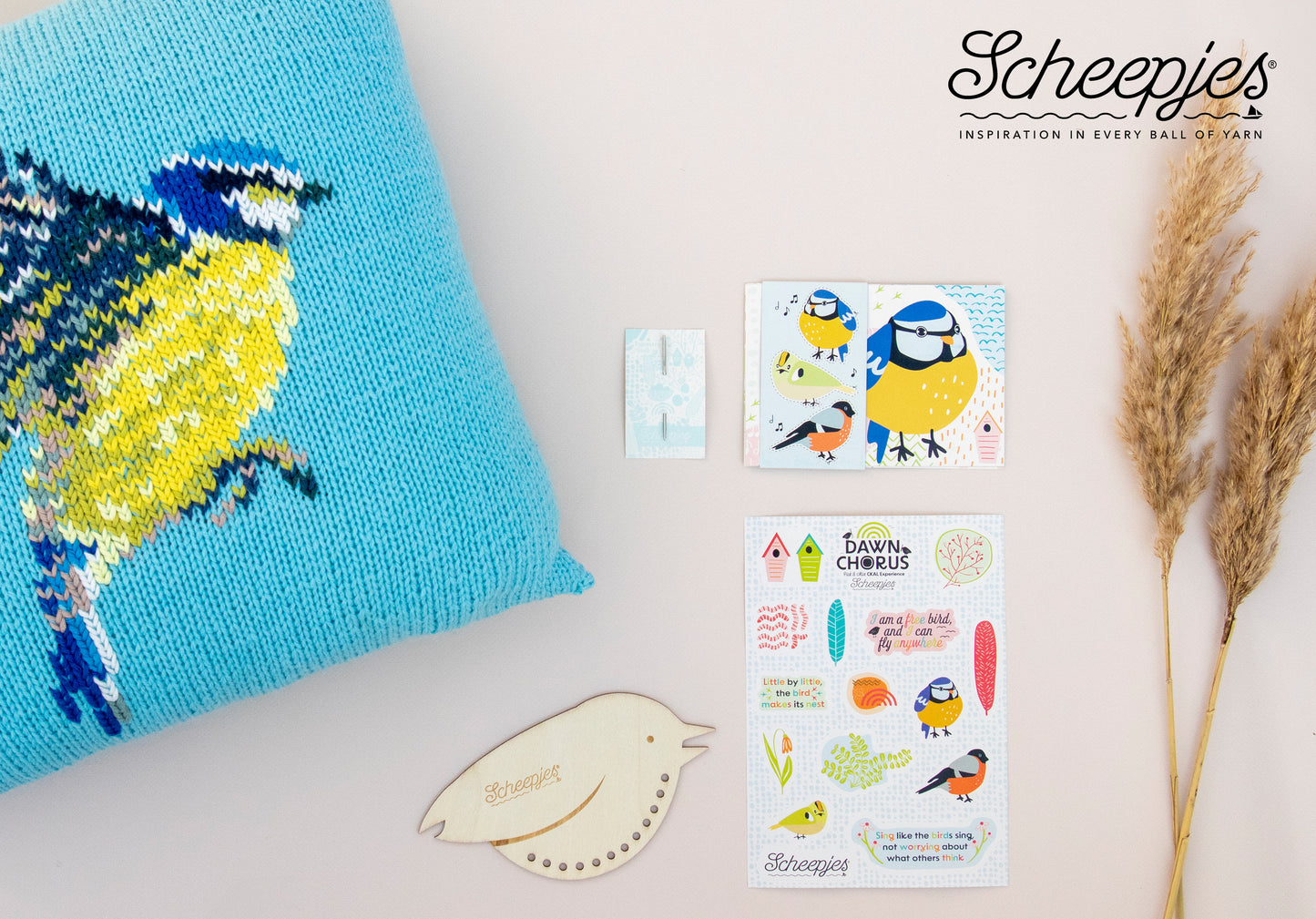 Scheepjes CKAL Dawn Chorus Blue Tit Cushion Kit (Crochet & Knit)
