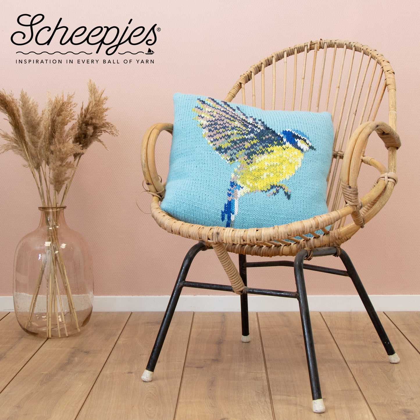 Scheepjes CKAL Dawn Chorus Blue Tit Cushion Kit (Crochet & Knit)