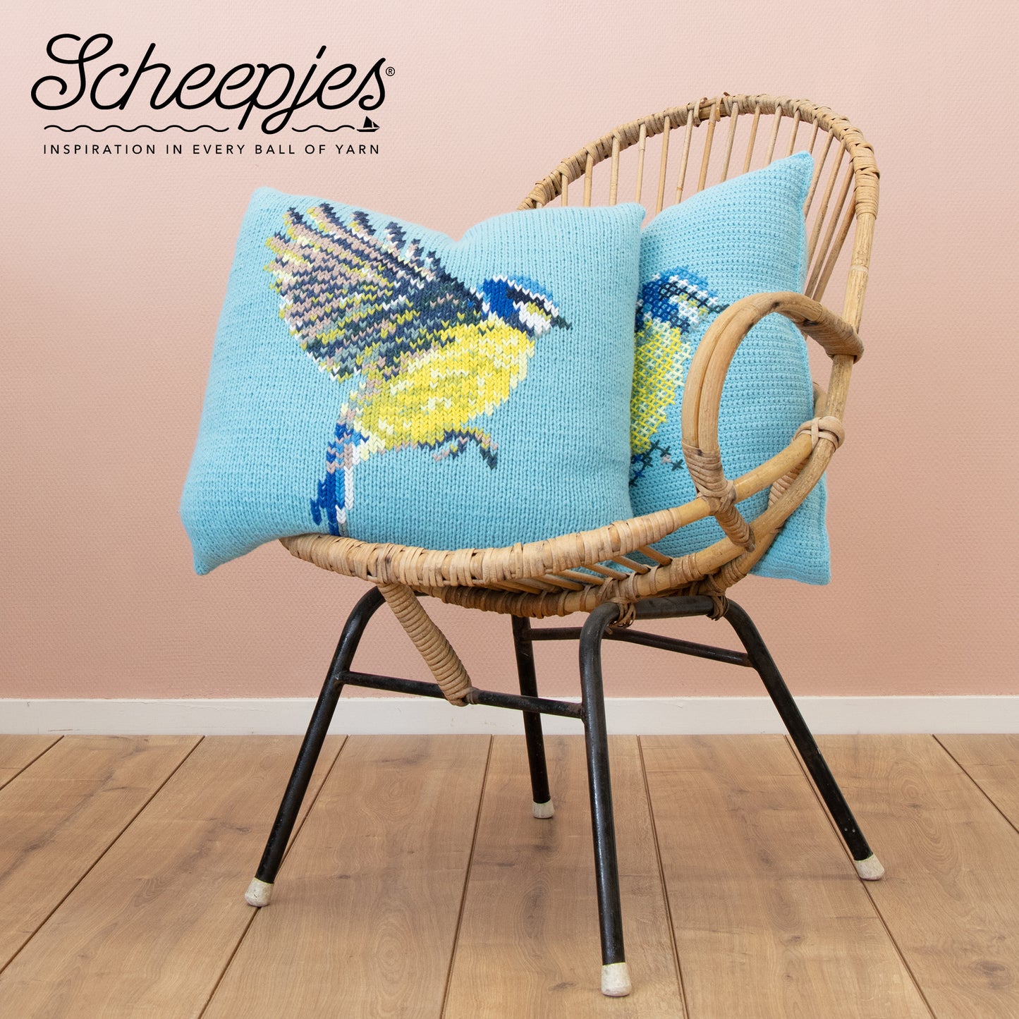 Scheepjes CKAL Dawn Chorus Blue Tit Cushion Kit (Crochet & Knit)