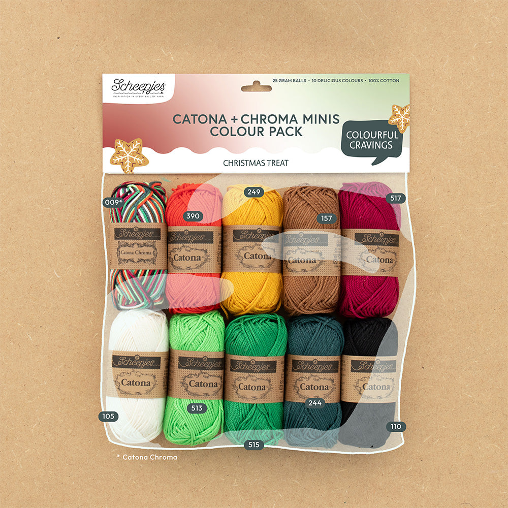 Scheepjes Catona & Chroma colour pack 10x25g - Christmas Treat