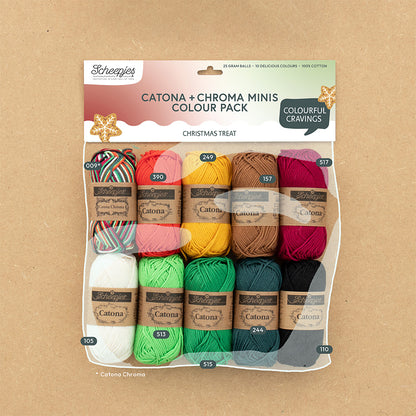 Scheepjes Catona & Chroma colour pack 10x25g - Christmas Treat