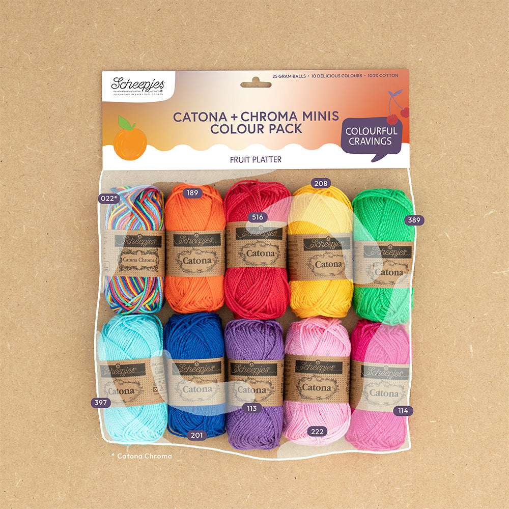 Scheepjes Catona & Chroma colour pack 10x25g - Fruit Platter
