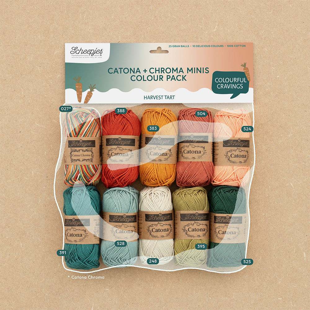Scheepjes Catona & Chroma colour pack 10x25g - Harvest Tart