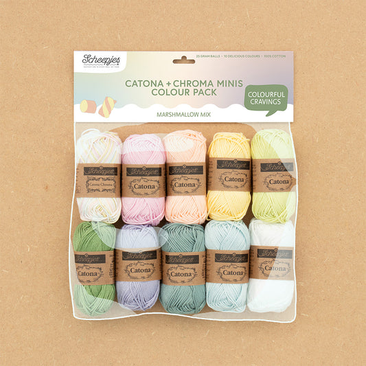 Scheepjes Catona & Chroma colour pack 10x25g - Marshmallow Mix
