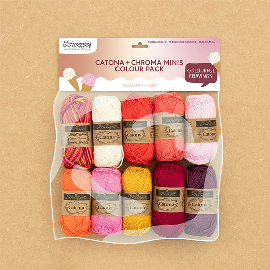 Scheepjes Catona & Chroma colour pack 10x25g - Summer Sherbet