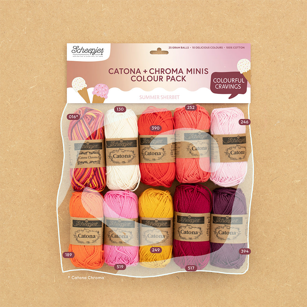Scheepjes Catona & Chroma colour pack 10x25g - Summer Sherbet