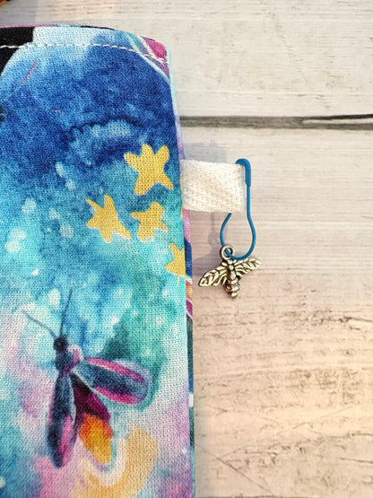 Handmade Cotton Project Tote Bag for Knitting, Crochet, Yarn and other Crafts - Firefly Medium
