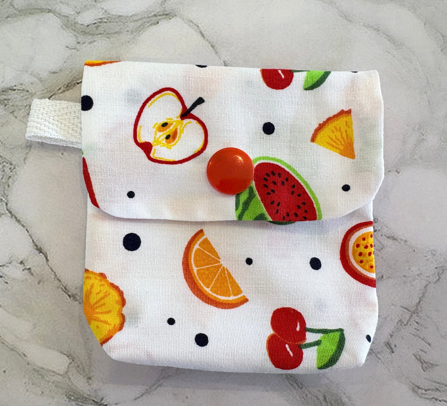 Pouch with Measuring Tape - Fruit Salad White