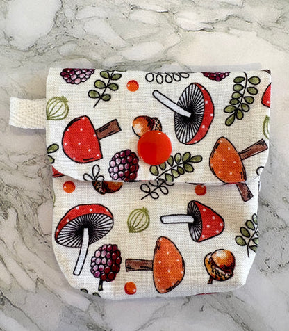Pouch with Measuring Tape - Mushrooms