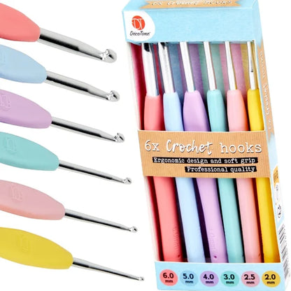 Crochet Hook Set x6 - 2.00-6.00mm