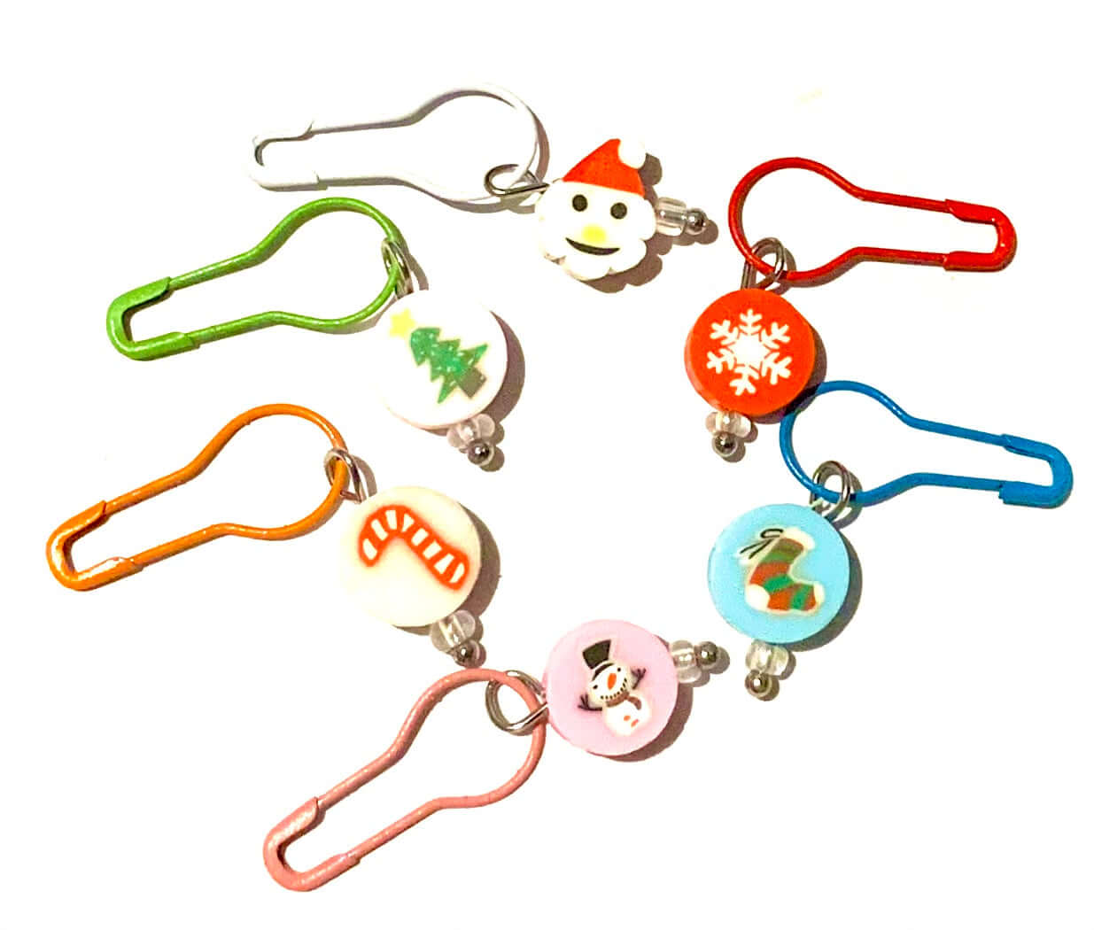 Christmas Stitch Markers Set of 6 - Bulb Pins