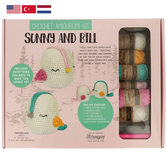Tuva Crochet Kit Amigurumi with Scheepjes Catona - Sunny and Bill