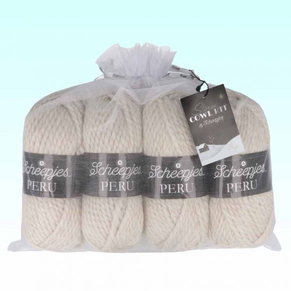 Scheepjes Storm Cowl Kit Peru - Beige - Learn to knit with Scheepjes!