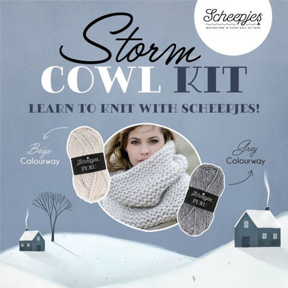 Scheepjes Storm Cowl Kit Peru - Beige - Learn to knit with Scheepjes!