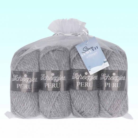 Scheepjes Storm Cowl Kit Peru - Grey - Learn to knit with Scheepjes!