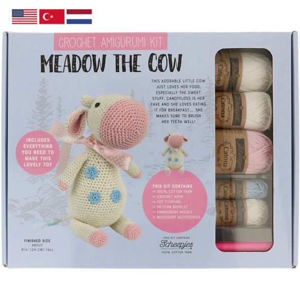 Tuva Crochet Kit Amigurumi with Scheepjes Catona - Meadow The Cow