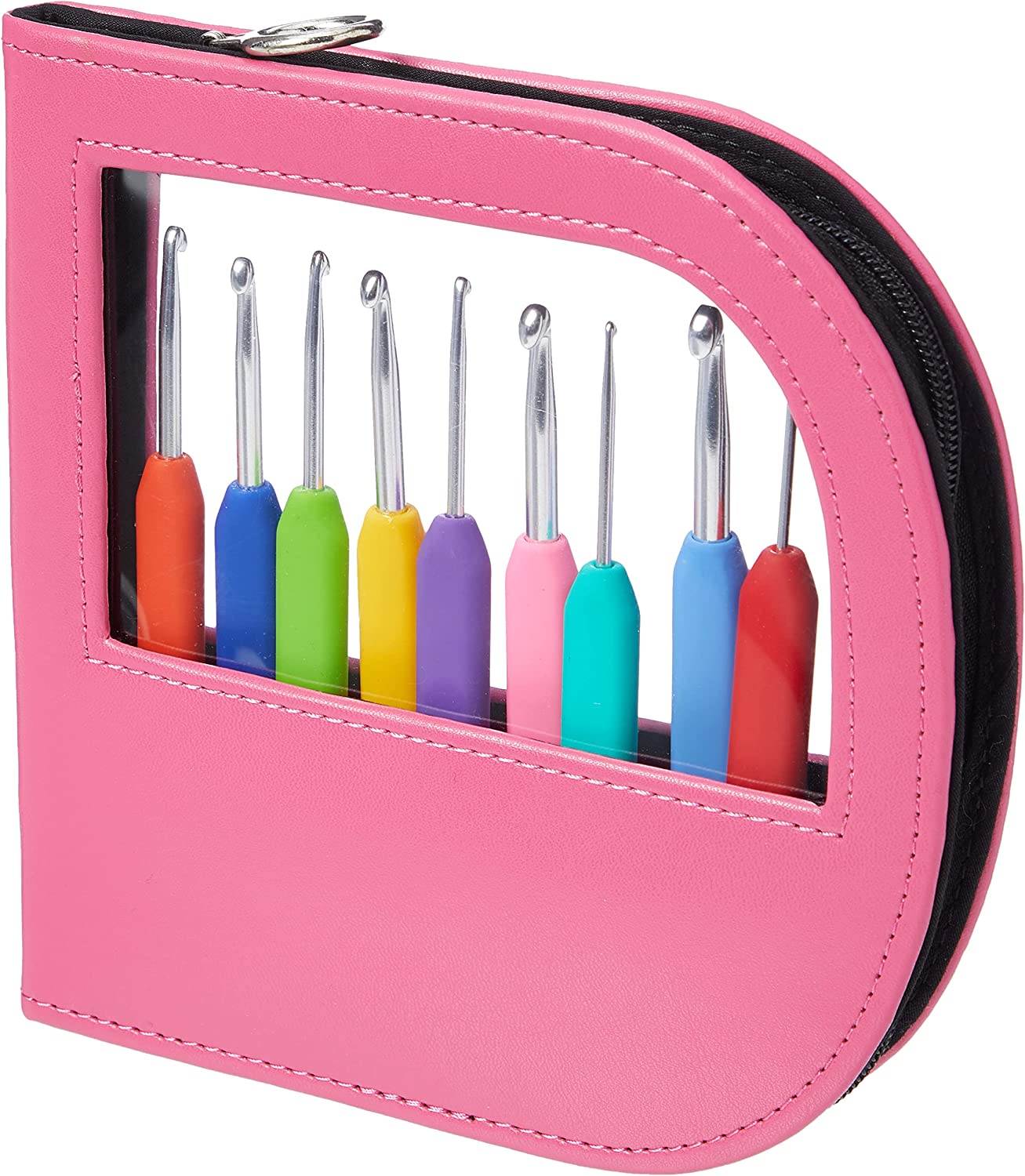 KnitPro Waves Crochet Hook Set of 9 - 2.00mm - 6.00mm - Pink