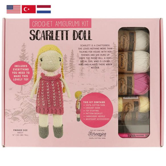 Tuva Crochet Kit Amigurumi with Scheepjes Catona - Scarlett Doll