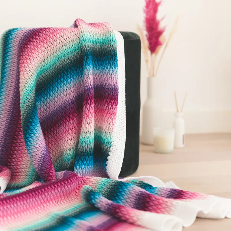 Alpine Stitch Baby Blanket by Haak Maar Raak - Yarn Kit