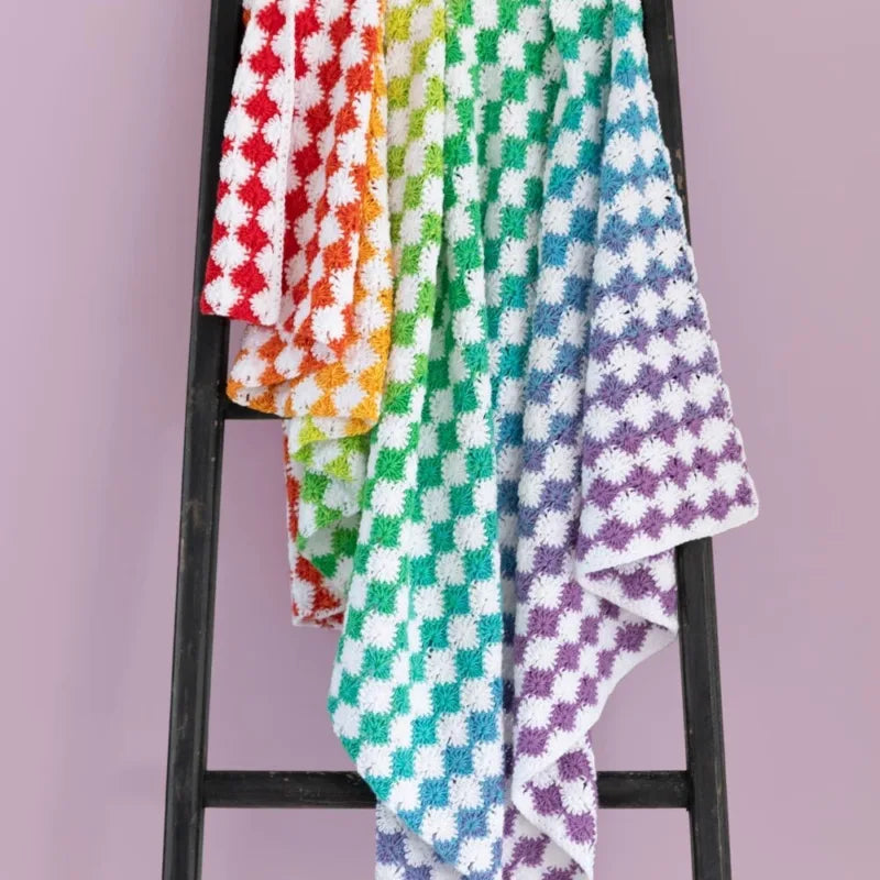 Rainbow Catherine Wheel Blanket by Haak Maar Raak - Yarn Kit