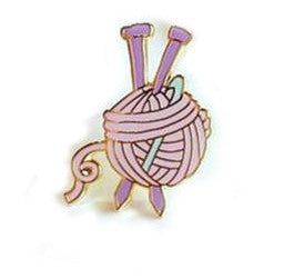 Yarn Ball with Knitting Needles Pin
