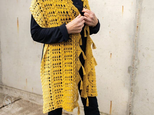 Lemon Bon Bon Shawl Pattern UK Crochet - Instant Download
