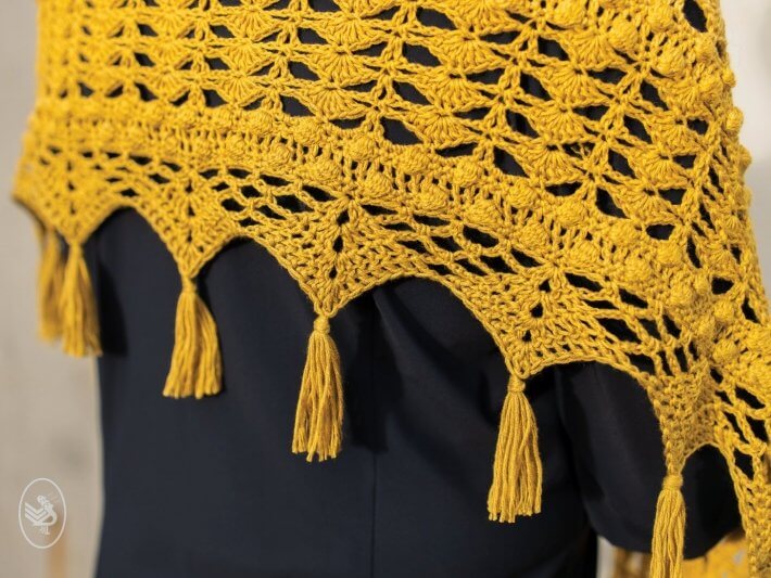 Lemon Bon Bon Shawl Pattern US Crochet - Instant Download