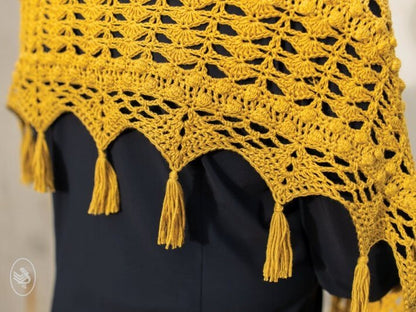 Lemon Bon Bon Shawl Pattern US Crochet - Instant Download